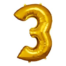 Bildspel - Sifferballong Guld Metallic