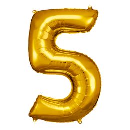Bildspel - Sifferballong Guld Metallic