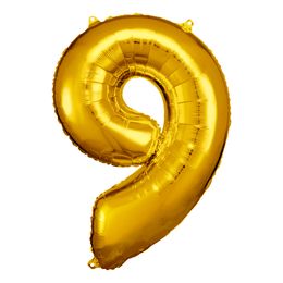 Bildspel - Sifferballong Guld Metallic