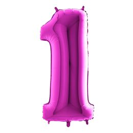Bildspel - Sifferballong Lila Metallic