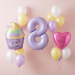 Bildspel - Sifferballong Lila Satin