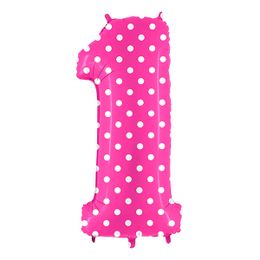 Bildspel - Sifferballong Rosa Prickig