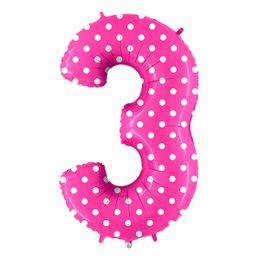 Bildspel - Sifferballong Rosa Prickig