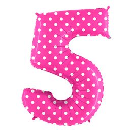 Bildspel - Sifferballong Rosa Prickig