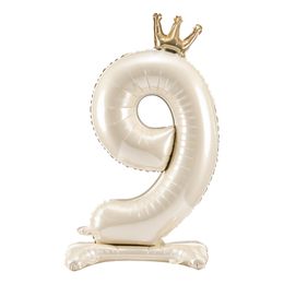 Lysbildefremvisning - Talballon Stående Cremehvid