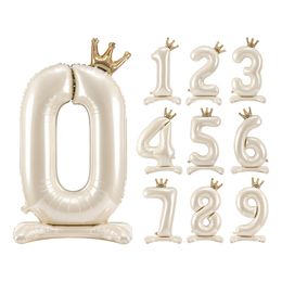 Talballon Stående Cremehvid