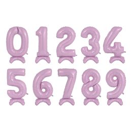 Sifferballong med Ställning Pastellrosa
