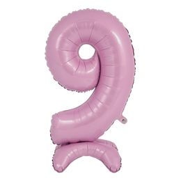 Bildspel - Sifferballong med Ställning Pastellrosa