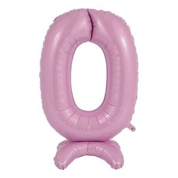 Bildspel - Sifferballong med Ställning Pastellrosa