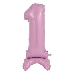 Bildspel - Sifferballong med Ställning Pastellrosa