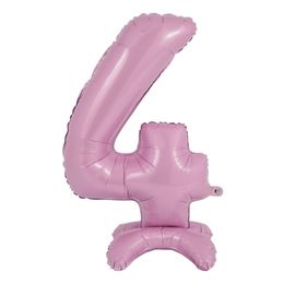 Bildspel - Sifferballong med Ställning Pastellrosa
