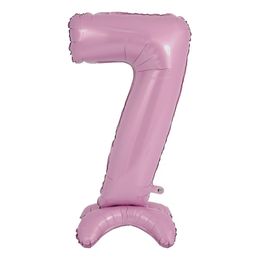 Bildspel - Sifferballong med Ställning Pastellrosa