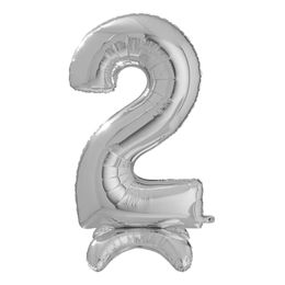 Bildspel - Sifferballong med Ställning Silver