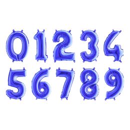 Sifferballong Mini Blå Metallic