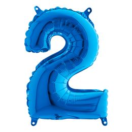 Bildspel - Sifferballong Mini Blå Metallic