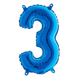 Bildspel - Sifferballong Mini Blå Metallic