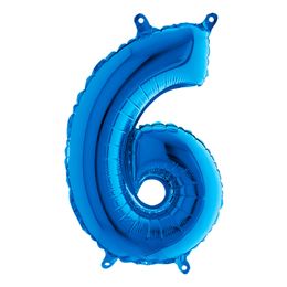 Bildspel - Sifferballong Mini Blå Metallic