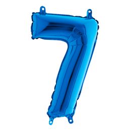 Bildspel - Sifferballong Mini Blå Metallic