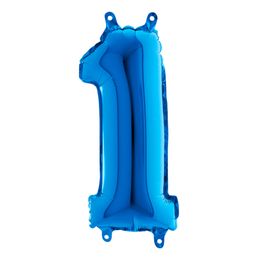 Bildspel - Sifferballong Mini Blå Metallic