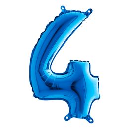 Bildspel - Sifferballong Mini Blå Metallic