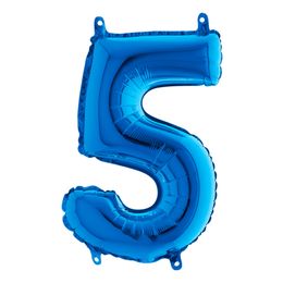 Bildspel - Sifferballong Mini Blå Metallic