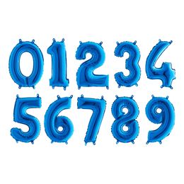 Sifferballong Mini Blå Metallic