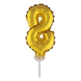 Bildspel - Sifferballong Tårtdekoration Guld