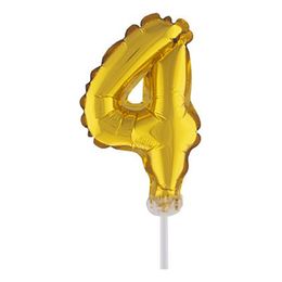 Bildspel - Sifferballong Tårtdekoration Guld