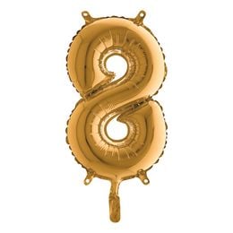 Bildspel - Sifferballong Mini Guld Metallic