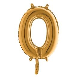 Bildspel - Sifferballong Mini Guld Metallic