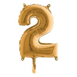 Bildspel - Sifferballong Mini Guld Metallic