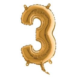 Bildspel - Sifferballong Mini Guld Metallic