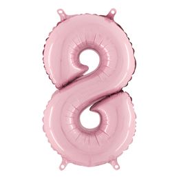 Bildspel - Sifferballong Mini Ljusrosa Pastell