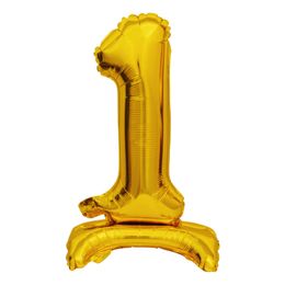 Bildspel - Sifferballong Mini på Ställning Guld