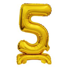 Bildspel - Sifferballong Mini på Ställning Guld