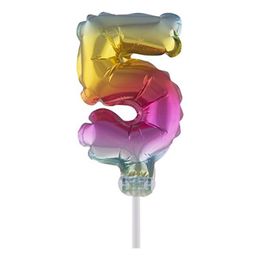 Bildspel - Sifferballong Tårtdekoration Regnbåge