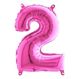 Bildspel - Sifferballong Mini Rosa Metallic