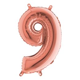 Bildspel - Sifferballong Mini Roséguld Metallic