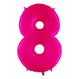 Bildspel - Sifferballong Neon Rosa