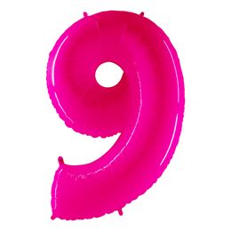 Bildspel - Sifferballong Neon Rosa