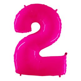 Bildspel - Sifferballong Neon Rosa