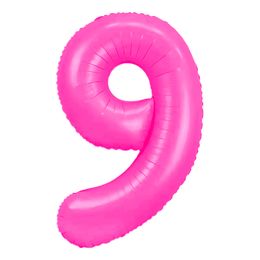 Bildspel - Sifferballong Neonrosa