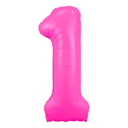 Bildspel - Sifferballong Neonrosa