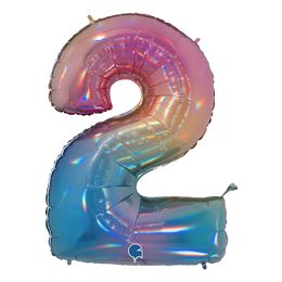 Bildspel - Sifferballong Regnbåge Mönster