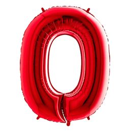 Bildspel - Sifferballong Röd Metallic