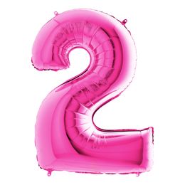 Diaesitys - Numeroilmapallo Vaaleanpunainen Metallinen