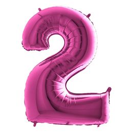 Bildspel - Sifferballong Rosa Metallic