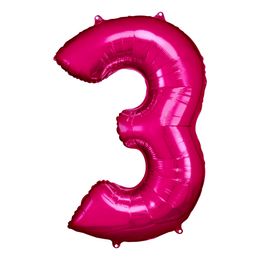 Bildspel - Sifferballong Rosa Metallic