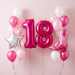 Lysbildefremvisning - Talballon Lyserød Metallic