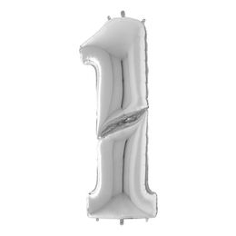 Bildspel - Sifferballong Silver Gigantisk